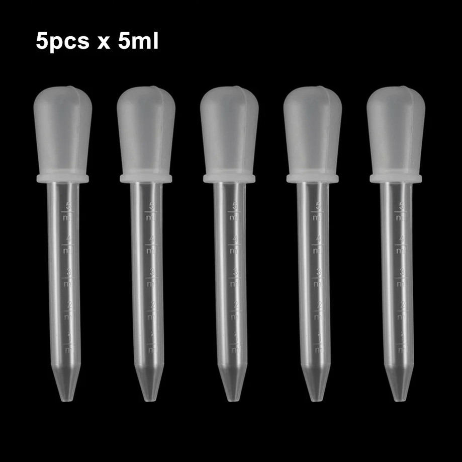 5 Pcs 5 Ml Silicone Dropper Graduated Pipette Set