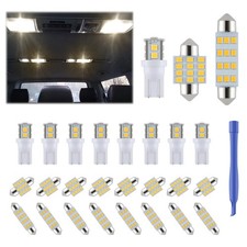 24 Pieces Dome Light LED Car Interior Bulb Kit Set 194 T10 DE3175 578 31mm 42...