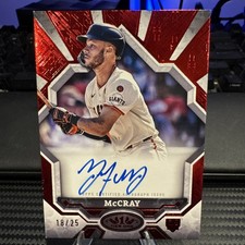 2025 Topps Tier One Grant McCray Break Out Auto Red Foil Rookie RC /25 Giants
