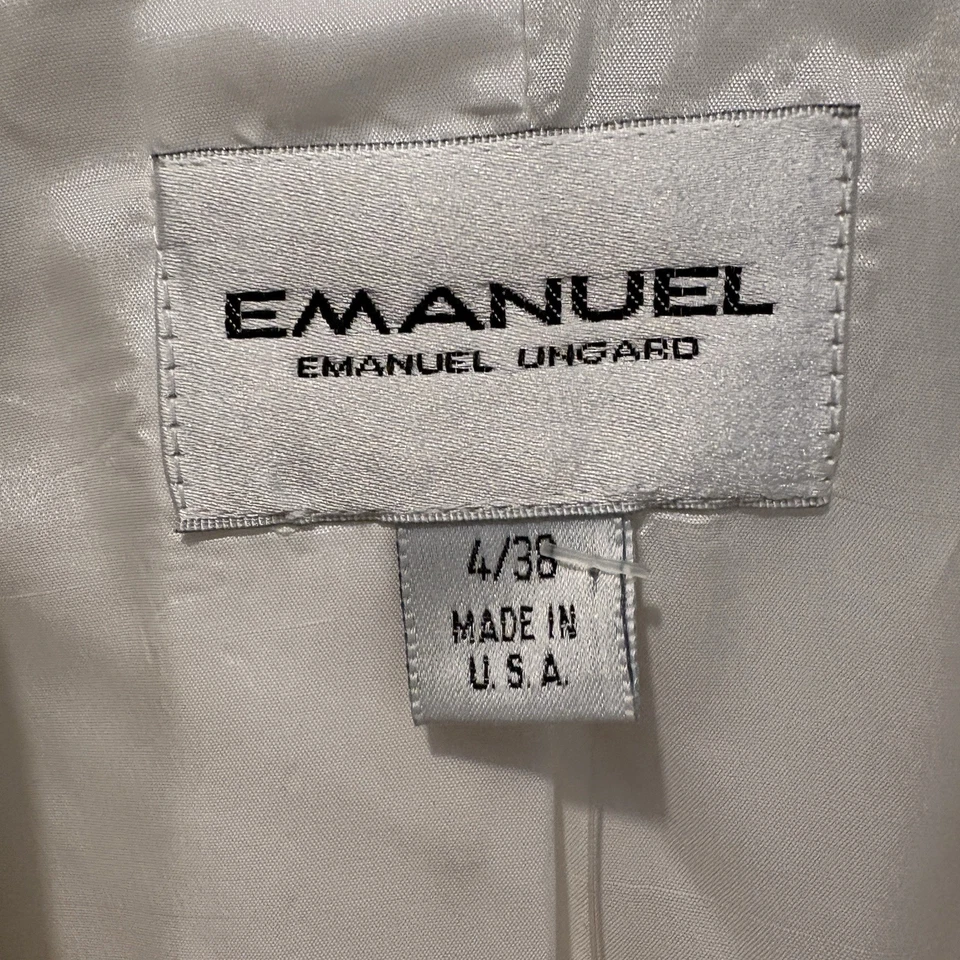 Vintage Emanuel Ungaro Womens Suit Jacket Ivory 4 Comfort Yacht Core - Image 3 of 4