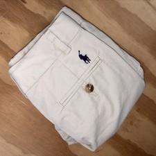 Polo Ralph Lauren Boys 8 Khaki Blue Pony Chino Shorts Adjustable Waist