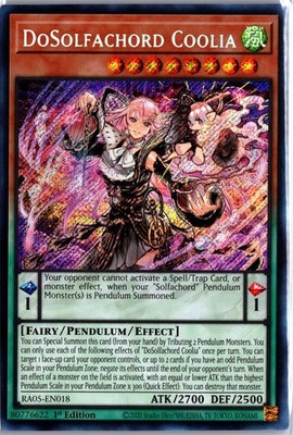 DoSolfachord Coolia (Secret Rare) 1st Edition Secret Rare Rarity Collection 5 RA