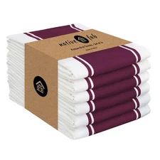 Kitchen Towels 18 x 28 Inch, Set of 6, Wide Stripe, Super Absorbent, Quick Dr...