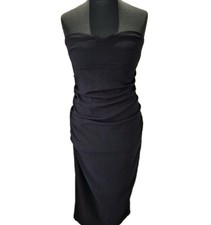 Zara Strapless Evening Dress Uk Large black Rushed Front nwt evening out Party