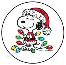 BEAGLE CHRISTMAS LIGHTS ENVELOPE SEALS LABELS STICKERS PARTY FAVORS
