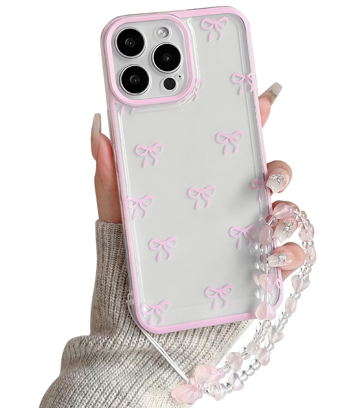 Coque iPhone 12 Pro Max Transparente Motif Nœud Papillon Ruban Protection TPU Souple