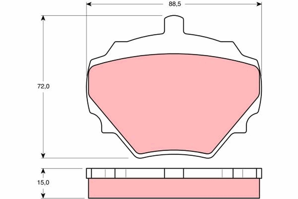 Rear TRW-OE GDB974 Brake Pad Set, disc brake for LAND ROVER,MG,VAUXHALL