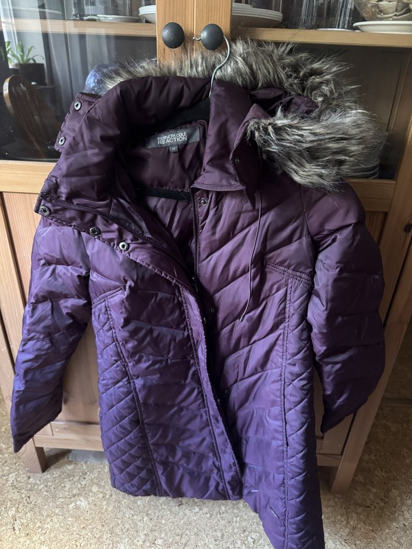 Kenneth Cole Winter Parka Purple Medium Length Size M