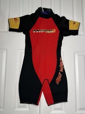 Hyperflex Heat Wave Shorty Wetsuit Men s Size L Black Red Yellow Neoprene