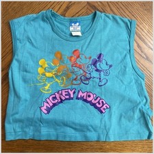Mickey Mouse Tank Top Teal Medium M 1986 New