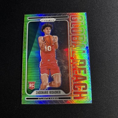 2024-25 PRIZM ZACCHARIE RISACHER GLOBAL REACH RC SILVER ROOKIE #7 HAWKS