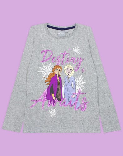 Camiseta Disney Gris Anna, Elsa Manga Corta Niñas - Imagen 2 de 8