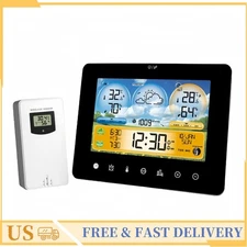 LCD Wireless Weather Station Indoor Outdoor Weather Station Thermometer Black