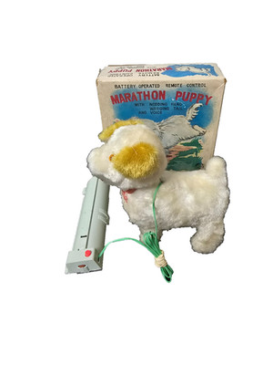 Vintage Meiho Japan Battery Operated Marathon Puppy w Box WORKS 