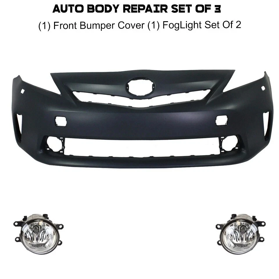 Front Bumper Cover Fascia &FogLight Assembly For 2012-2014 Toyota Prius V Foto 2 de 4