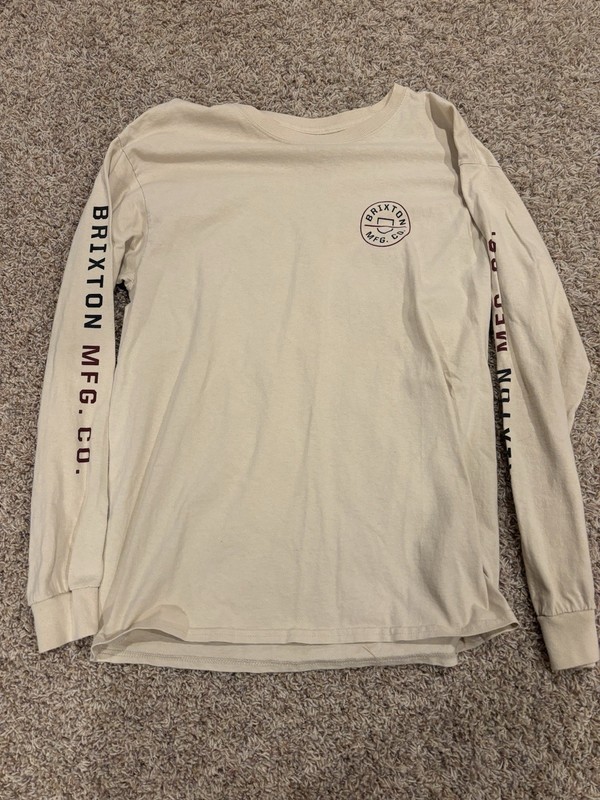 BRIXTON MFG. CO. LONG SLEEVE OFF WHITE T-SHIRT  Adult Men’s Large