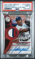 2025 Topps Tribute Adrian Beltre /10 Tribute to Threads Auto Relic Red PSA 10 S1