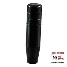 Long Shift Knob Weighted Aluminum Alloy Polished Metal Driving Handle Black