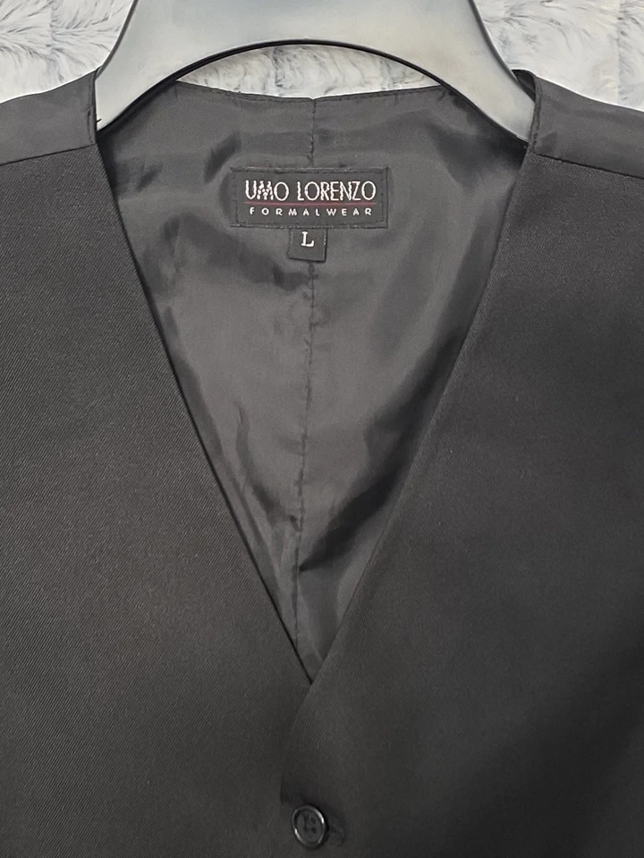 Umo Lorenzo Ropa Formal Chaleco Negro Para Hombre Grande Clásico Vestido Formal Ropa de Club Foto 2 de 3