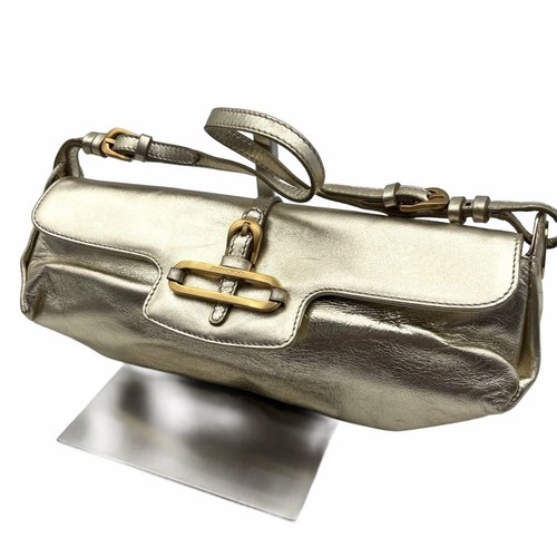 Jimmy Choo Mini Shoulder Bag Gold Metallic Party Y2K Used Japan
