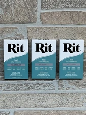 RIT TEAL All Purpose Powder Dye 1-1/8 oz Fabric Clothes Wood Crafts Paper 3 Pack