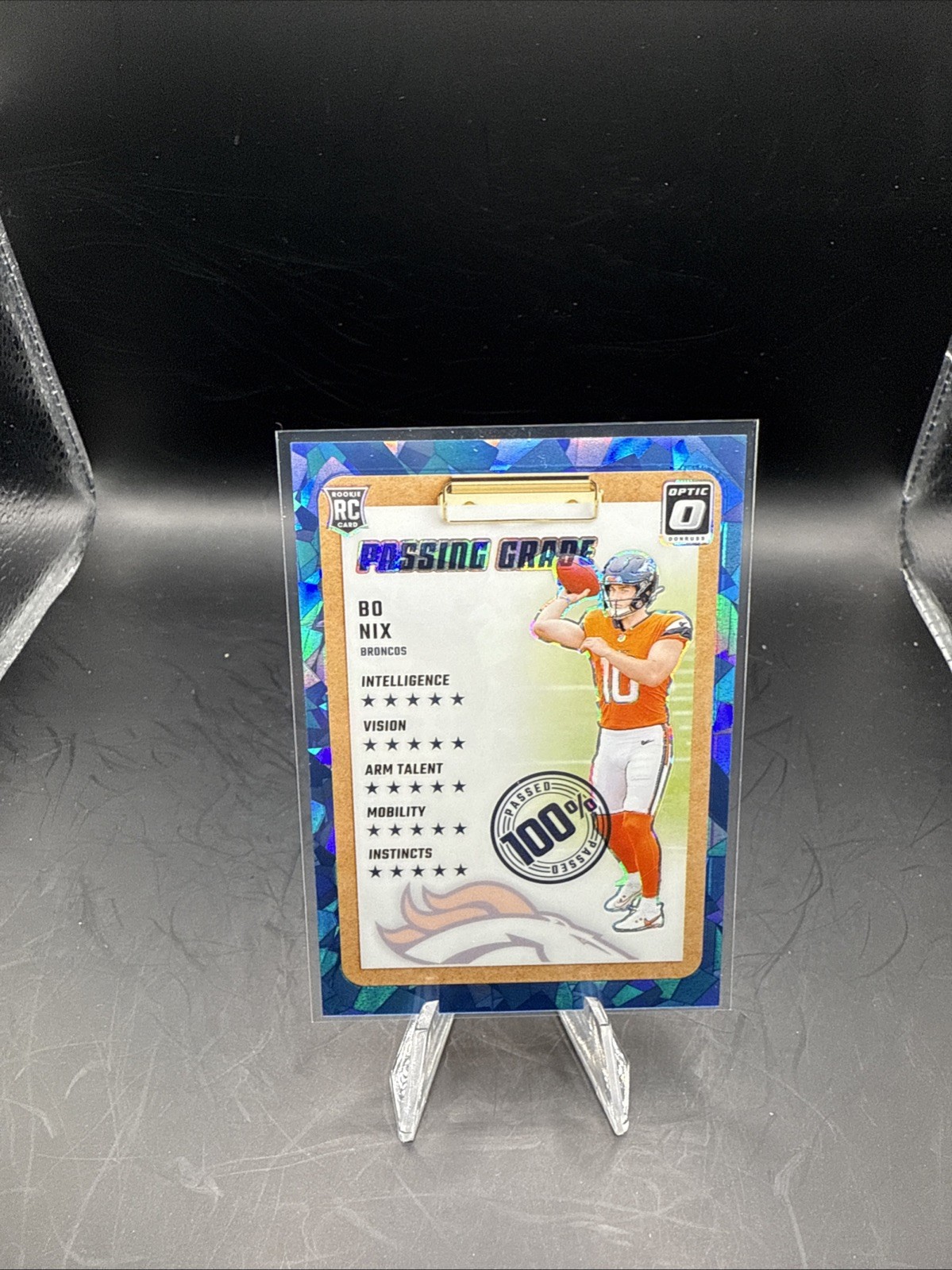 2024 PANINI DONRUSS OPTIC PASSING GRADE Blue ICE #3  BO NIX  07/15 Broncos