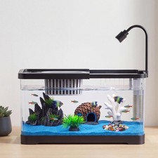 4.5 Gallon Fish Tank Starter Kit w/Filter Light, 9PCS Plastic Fish Tank