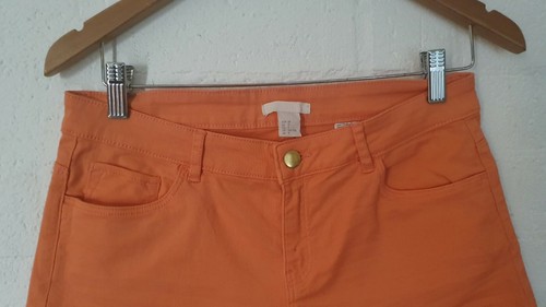 H&M Label Orange Short Hemmed Casual Women Ladies Shorts Size Eur 38 - Picture 4 of 6