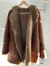 Shearling Coat Chocolate Brown Size 6-8 Medium