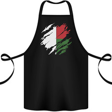 Torn Madagascar Flag Madagascan Day Football Cotton Apron 100% Organic