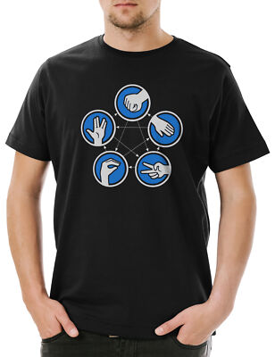 Big Black Paper & Rock Herren T-Shirt Sheldon Papier TBBT Stein Schere Big