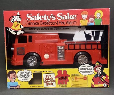 Funtech Safety's Sake Smoke Detector Fire Alarm Rare Fire truck 1989 Sealed