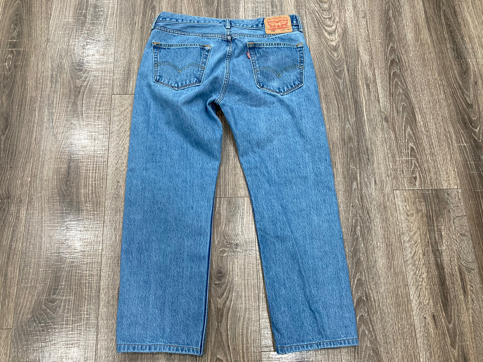 Levi's 505 Jeans Mens 34x30 Blue Classic Straight Leg Actual 34x28