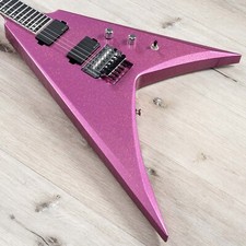 Esp Usa V-ii Fr Guitar, Ebony Fretboard, Emg 81-x / 85-x, Disco Pink Sparkle