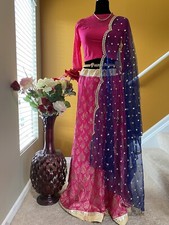 Designer Custom Fancy Rayon Lehanga Strechable Blouse SALE 36/38 Net Dupatta