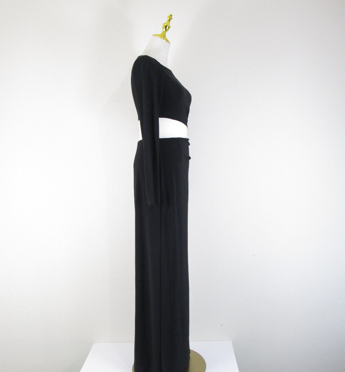 Lauren Ralph Lauren Black White Colorblock Long Formal Dress