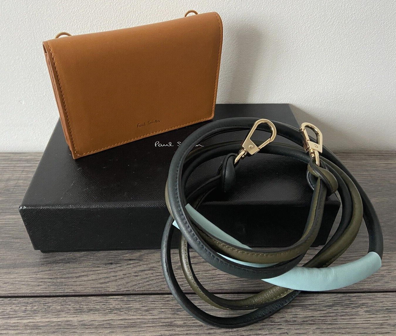 PAUL SMITH LEATHER CONCERTINA PURSE WITH STRAP RETAIL £325 BNWT