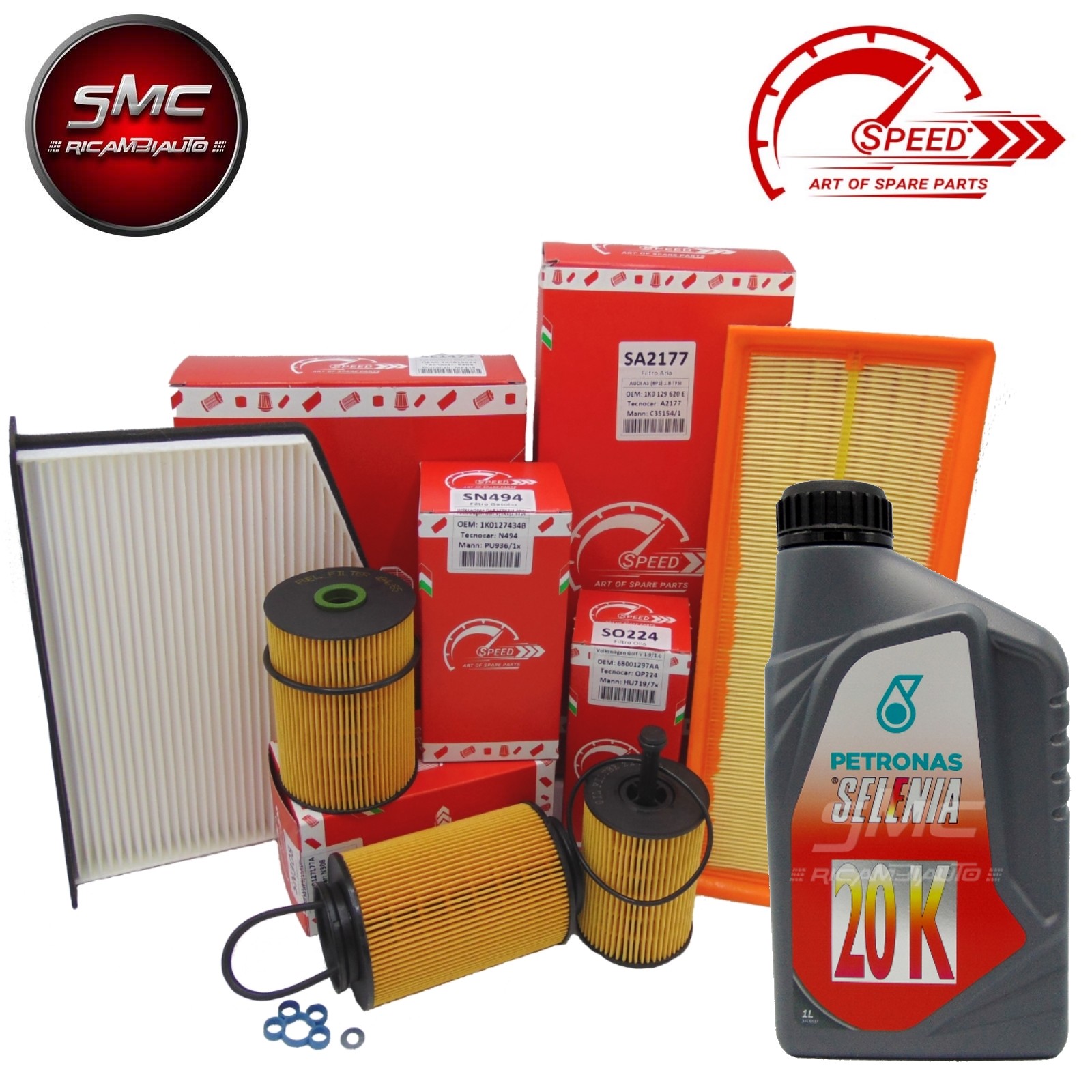 KIT TAGLIANDO 3 FILTRI SPEED + OLIO SELENIA 20K 10W40 FIAT 500 1.2 1.4 BENZINA