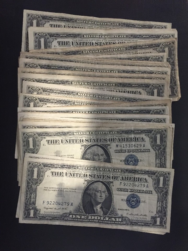 1957B One Dollar 1 Bill Clean Average Circulated Silver Certificate 1957b-one-dollar-1-bill-clean-average-circulated-silver-certificate