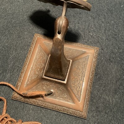 Original Emeralite Type Bronzed Iron & Cased Glass Banker's/ Desk