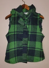 Girls Favlux Plaid Hooded Vest Size Large