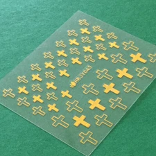 Christian Cross Solid & Hollow Nail Art Sticker HBJY043
