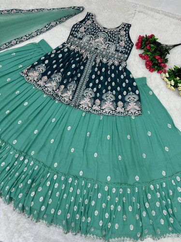 Bollywood designer indiano lehenga choli matrimonio etnico pakistano lehenga choli - Foto 3 di 8