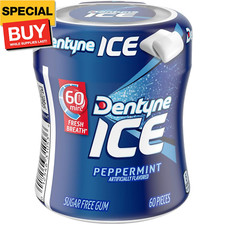Ice Peppermint Sugar Free Gum, 1 bottle 60 pieces 