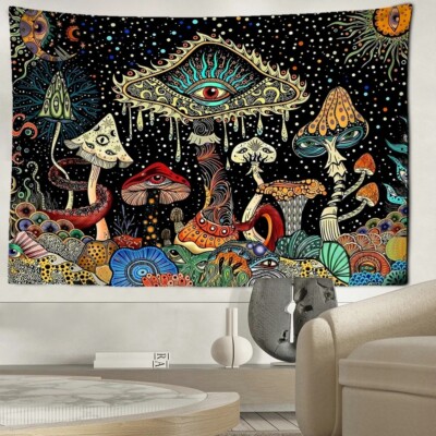 Colourful Mushroom Eye Tapestry Hippie Wall Hanging Tapestry