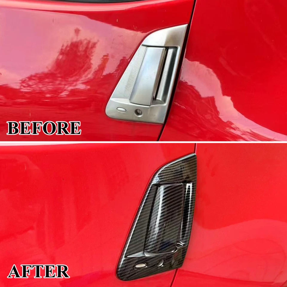 Cubierta de moldura de manija de tazón de puerta exterior estilo fibra de carbono apta para Nissan 370Z Foto 4 de 4