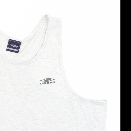 Umbro Mens Grey Cotton Blend Basic Tank Size L Scoop Neck - Picture 4 of 12