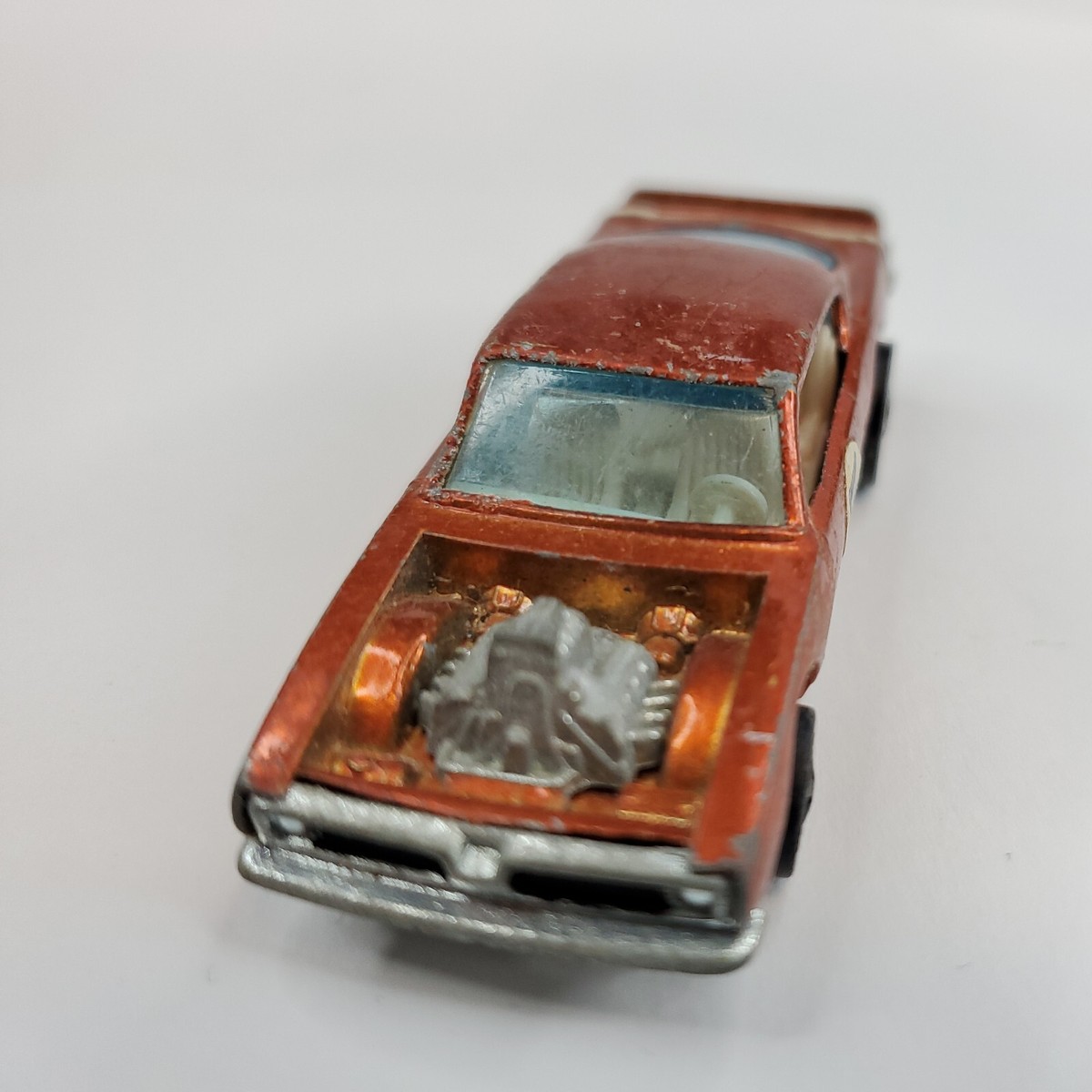 Vintage Hot Wheels Redline 1970 Tough ORANGE King Kuda