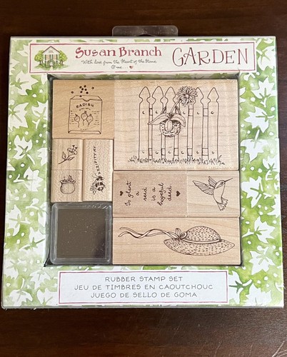 Susan Branch Garden Inspired Rubber Stamp Set #2427R First Class Stamps USA NEW - Picture 2 of 8
