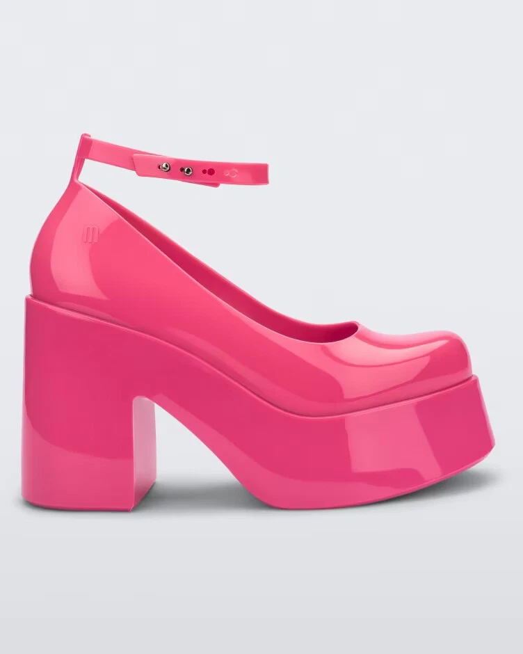 Pink platform pumps sale